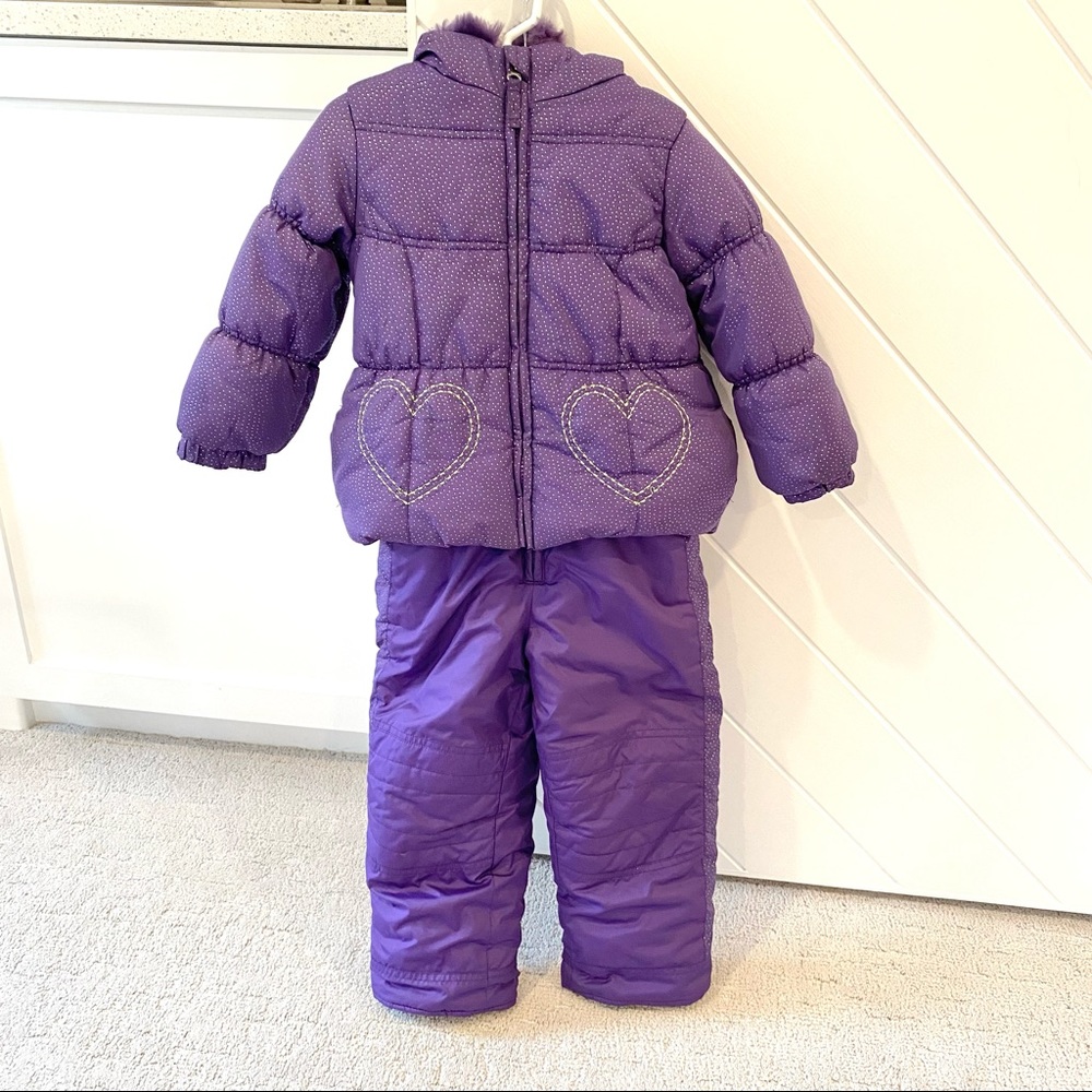 Toddler Puffer Coat with Matching Bib Snow Pants